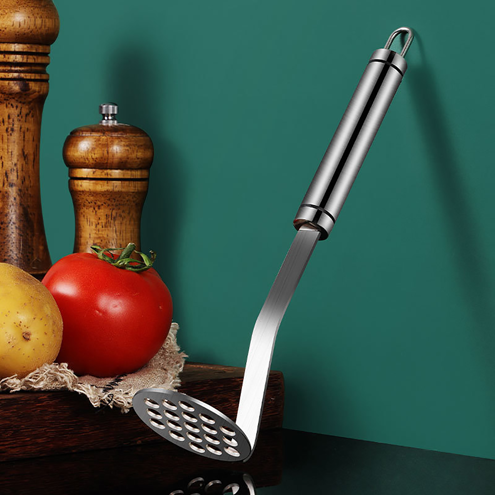 Mashed Potato Masher Stainless Steel Manual Mud Tool Fruit Tomato Potato Chip Mud Cutter Kitchen Fruit Vegetable Ricer Tools