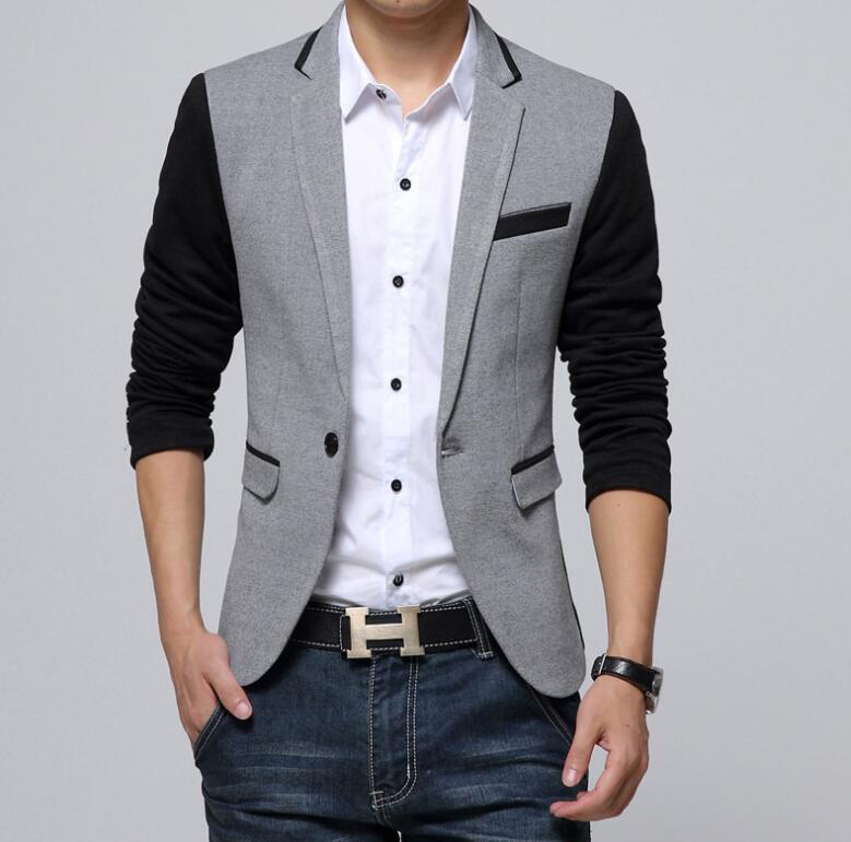 Männer Blazer Männer Luxus Woolen Blends Patchwork Dünne Klage Jacken Business Männlichen Blazer M-6XL