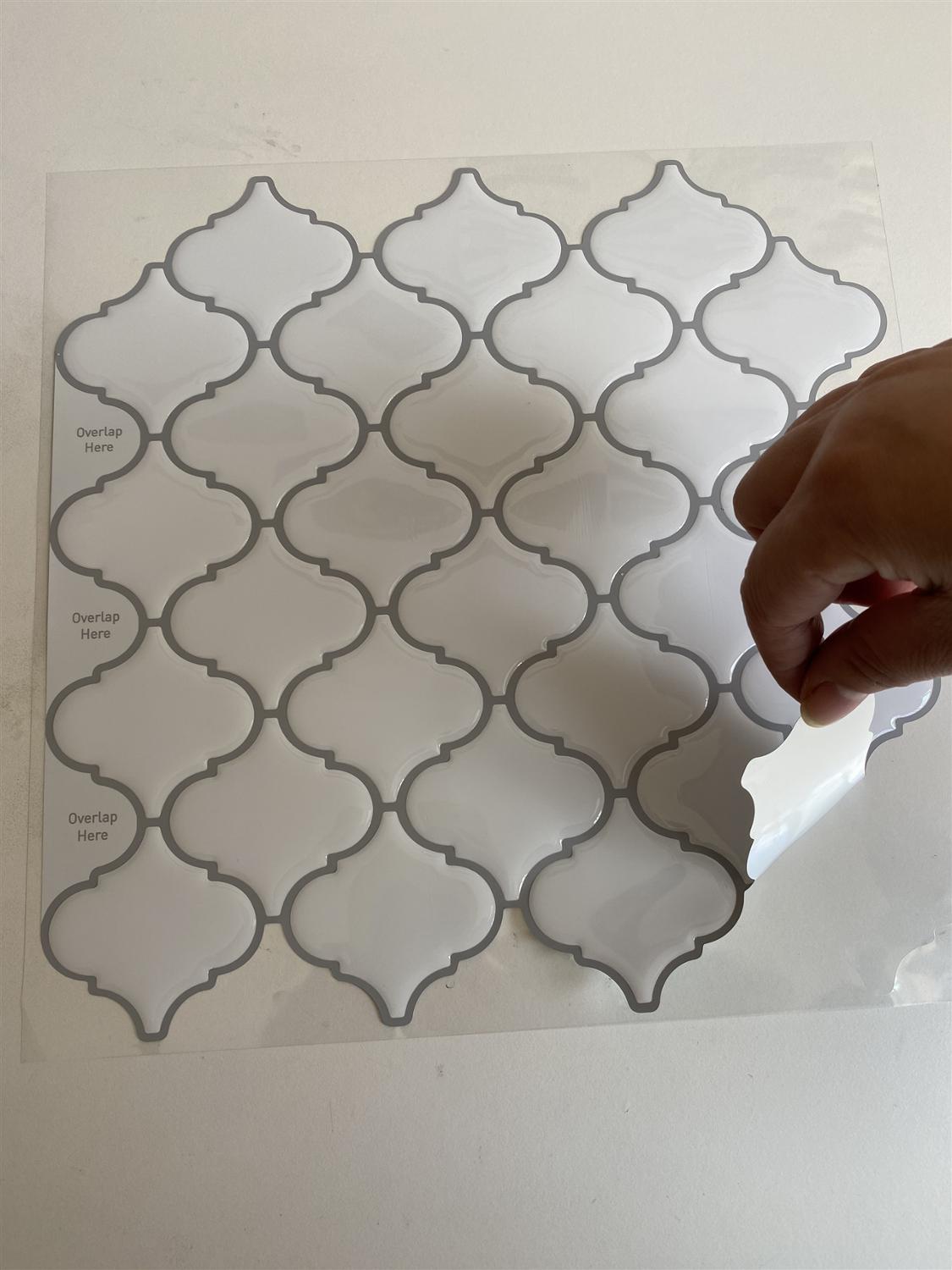 Witte arabische lantaarn wandtegel 3d vinyl stickers zelfklevend behang, zelfklevend, vierkant voor keuken badkamer achterwand