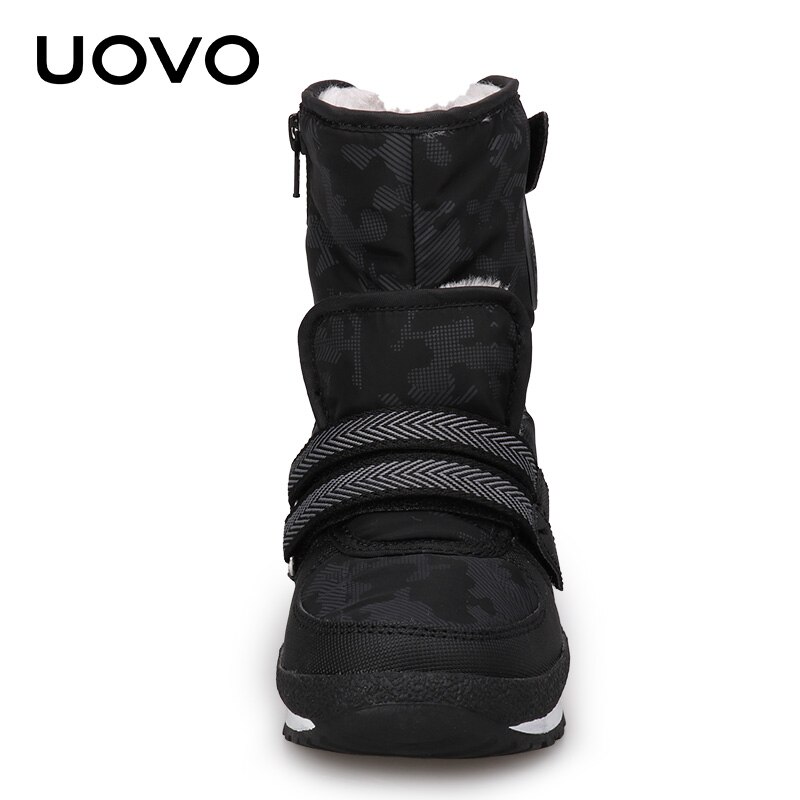 UOVO nouvelles bottes d'hiver pour enfants pour garçons et filles chaussures d'hiver chaudes mi-mollet chaussures pour enfants taille 30 #-38 #