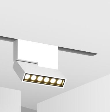 Luces de pista magnéticas de aluminio 6W 12W techo empotrado suspendido LED magnético luces de seguimiento carril iluminación Industrial