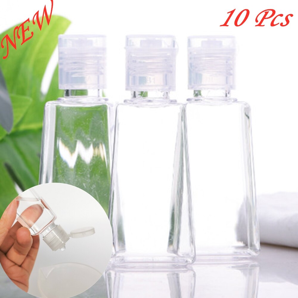 10Pcs 30Ml Trapeziumvormige Lege Hand Sanitizer Flessen Navulbare Plastic Container Transparante Gel Fles