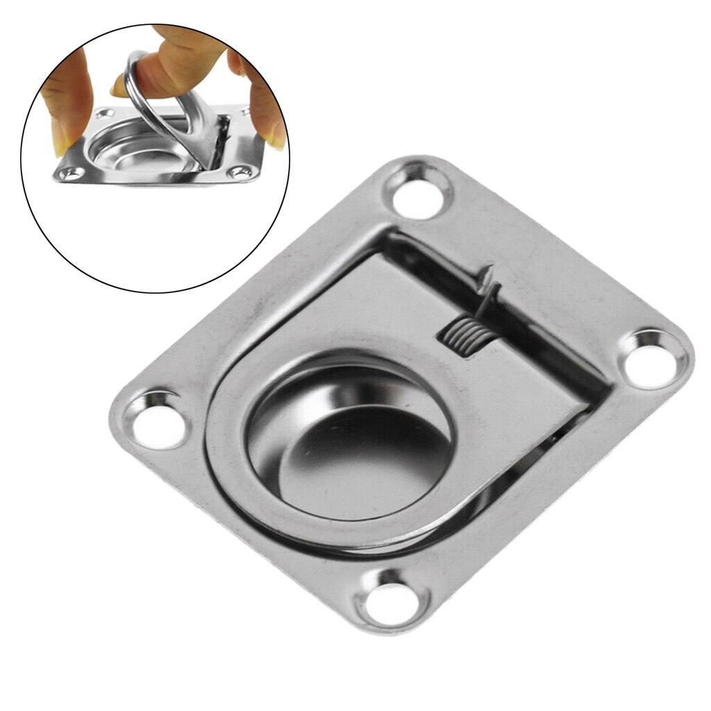 Stainless Anti-rattle Flush Pull Rings - Boat Hatch Cabin Drawer Lifting Handle