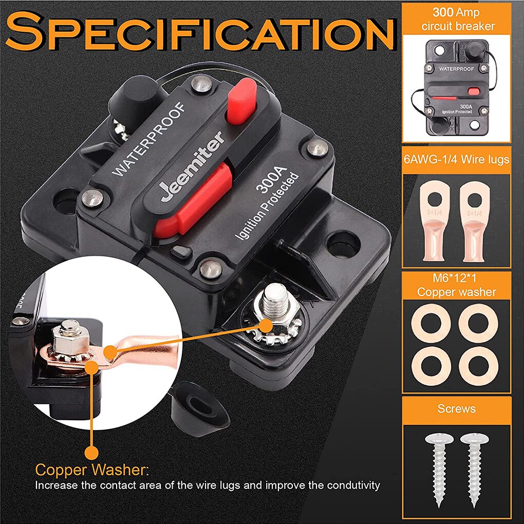 30A 40A 50A 60A 70A 80A 100A 120A 150A 200A 250A 300A Amp Circuit Breaker Zekering Reset 12-48V Dc Auto Boot Auto Waterdicht