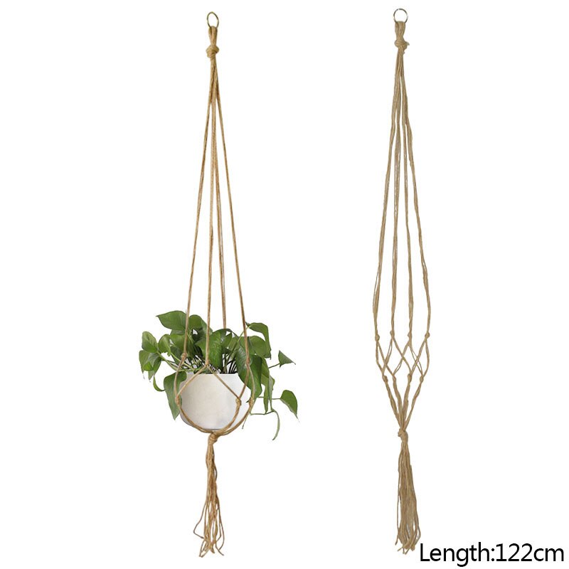 Panier suspendu pour plantes en macramé, fait à la main, Pot de fleurs, décoration murale de maison, panier suspendu de jardin: K