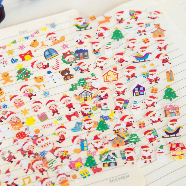 Glædelig jul forgyldning jul specielle klistermærker scrapbooking diy journaling dagbog papirvarer klistermærker søde