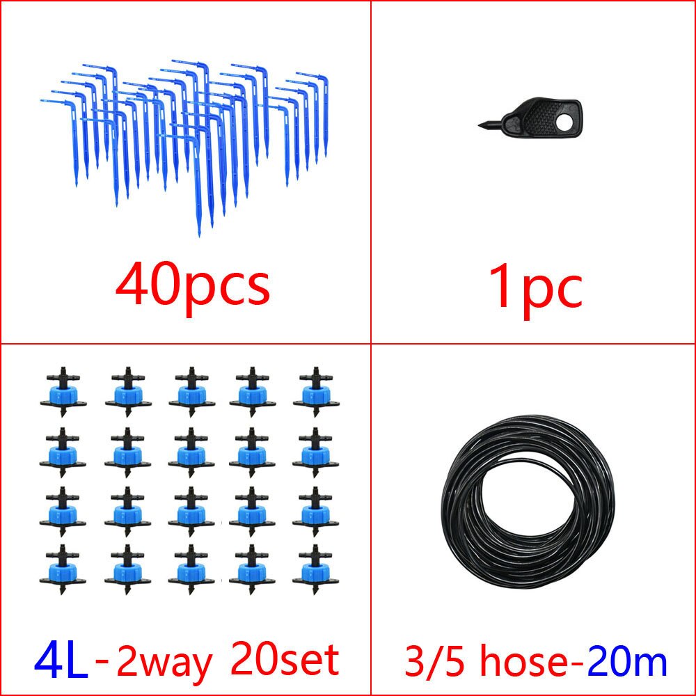 Greenhouse Drip Irrigation 2/4-Way Arrow Dropper Transmitter Irrigation Watering System With 2L/4L/8L Steady Flow Dripper: 4L x 2way