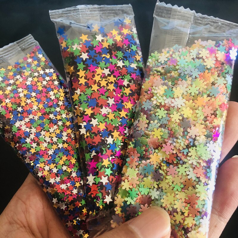 10g/Pack Star Snowflake Glitter Sequins Nail Art Decoration Alphabet Loose Sequins Epoxy Resin Mold Filler For DIY Jewelry Craft: Mix5  3Pcs