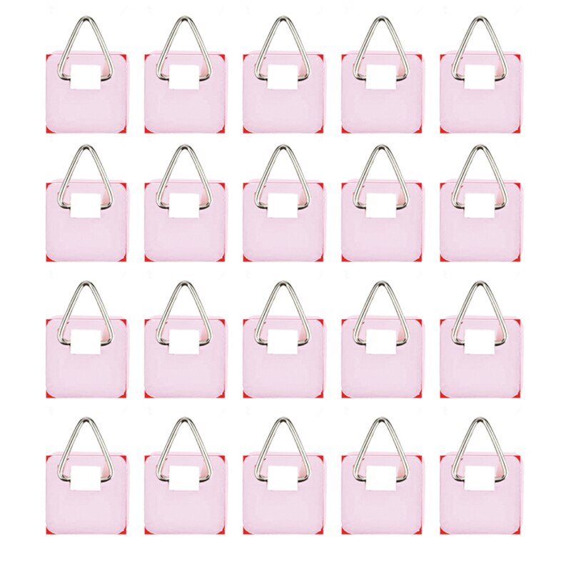 2.2cm Invisible Adhesive Plate for Wall (20 Hanger Vertical The Set Plate Holders Pack )home Accessories Multi-Purpose Hooks: 20pcs  3.2cm