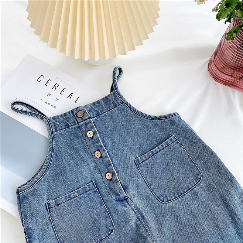 Lente Jongens Meisjes Mode Denim Overalls Unisex Losse Alle-Match Bib Broek Kinderkleding