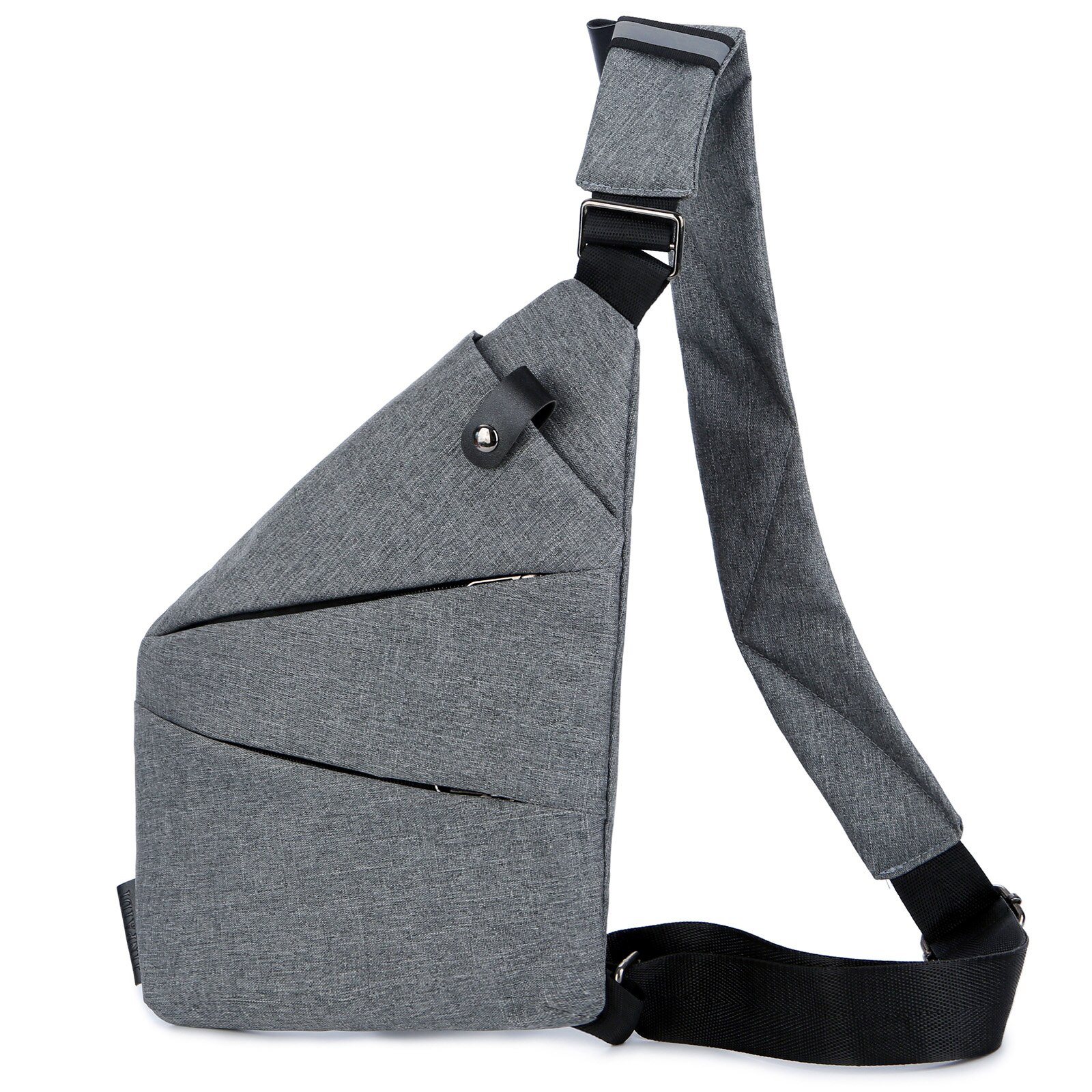 Lixada heren dames oxford heuptas schoudertas crossbody outdoor sport schoudertas borst dagelijks picknick canvas messenger bag bolsa: Grijs