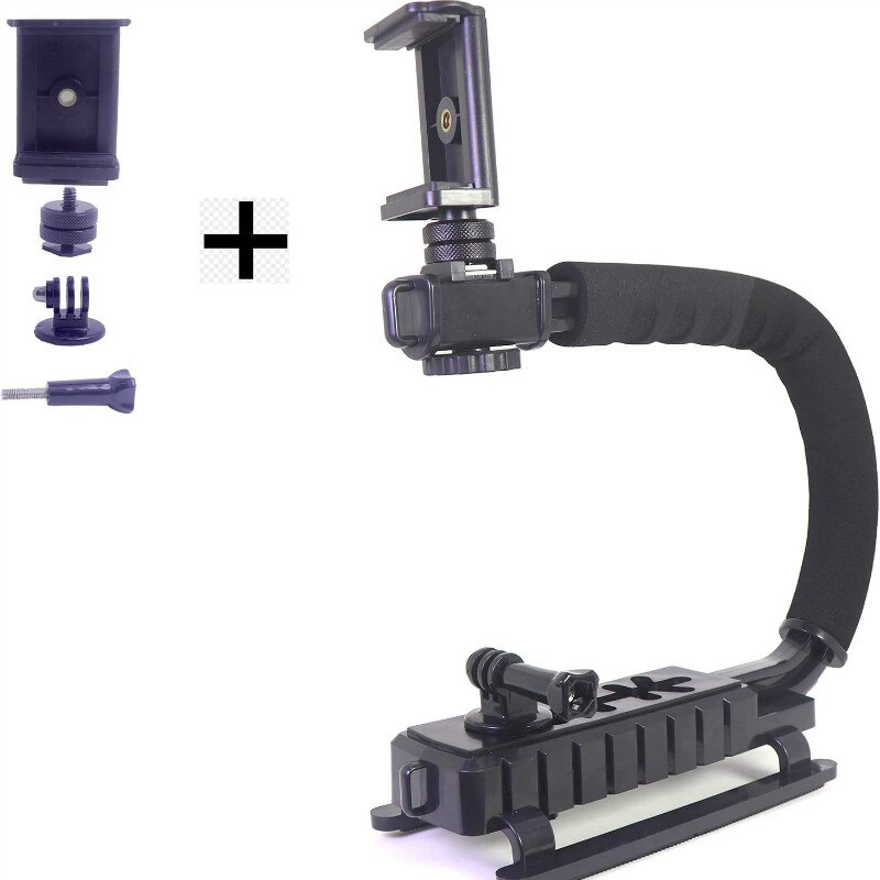 DSLR – stabilisateur vidéo portatif, poignée de stabilisation en forme de C, Vlogging pour téléphones intelligents Canon, Nikon, Sony