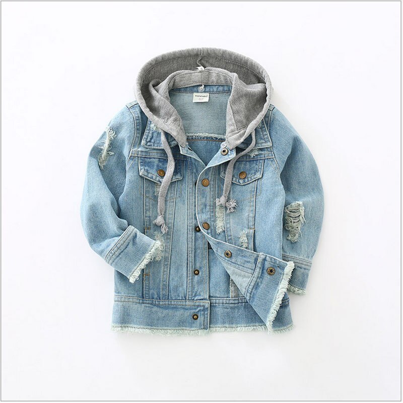 Spijkerjassen voor jongens herfst winter trenchcoat kinderkleding capuchon bovenkleding windjack baby kinderjeans jassen 3-8t