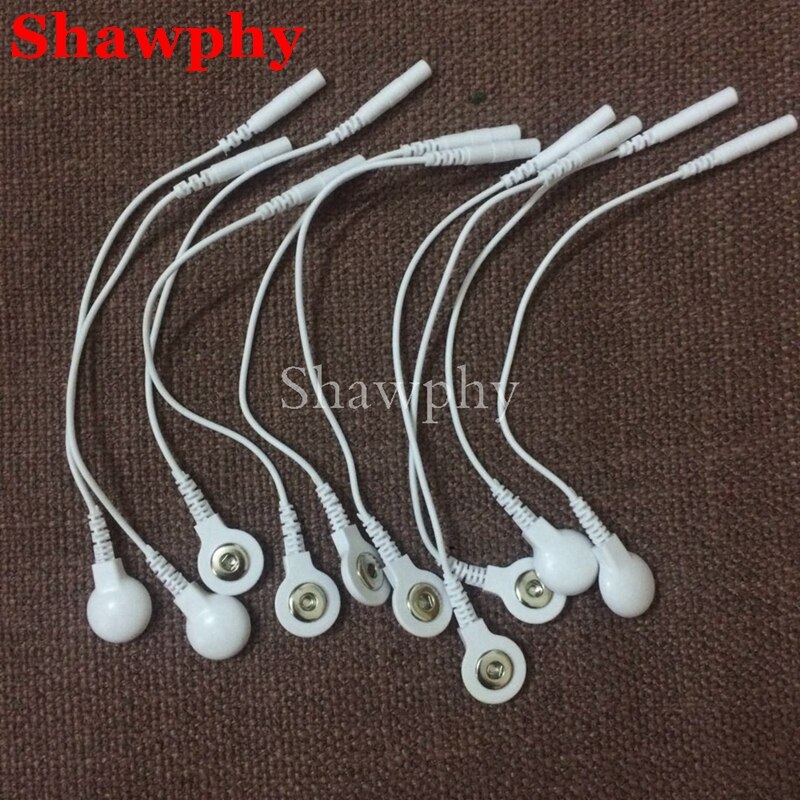 Cables de conexión de electrodos para máquina de terapia TENS/EMS, clavija de 2,0mm a 3,5mm, 20 unidades