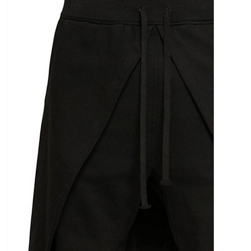 Susola cool herre gotisk punk stil haremsbukser sorte hip hop streetwear skinny kjole nederdel bukser bukser imiteret todelt sæt
