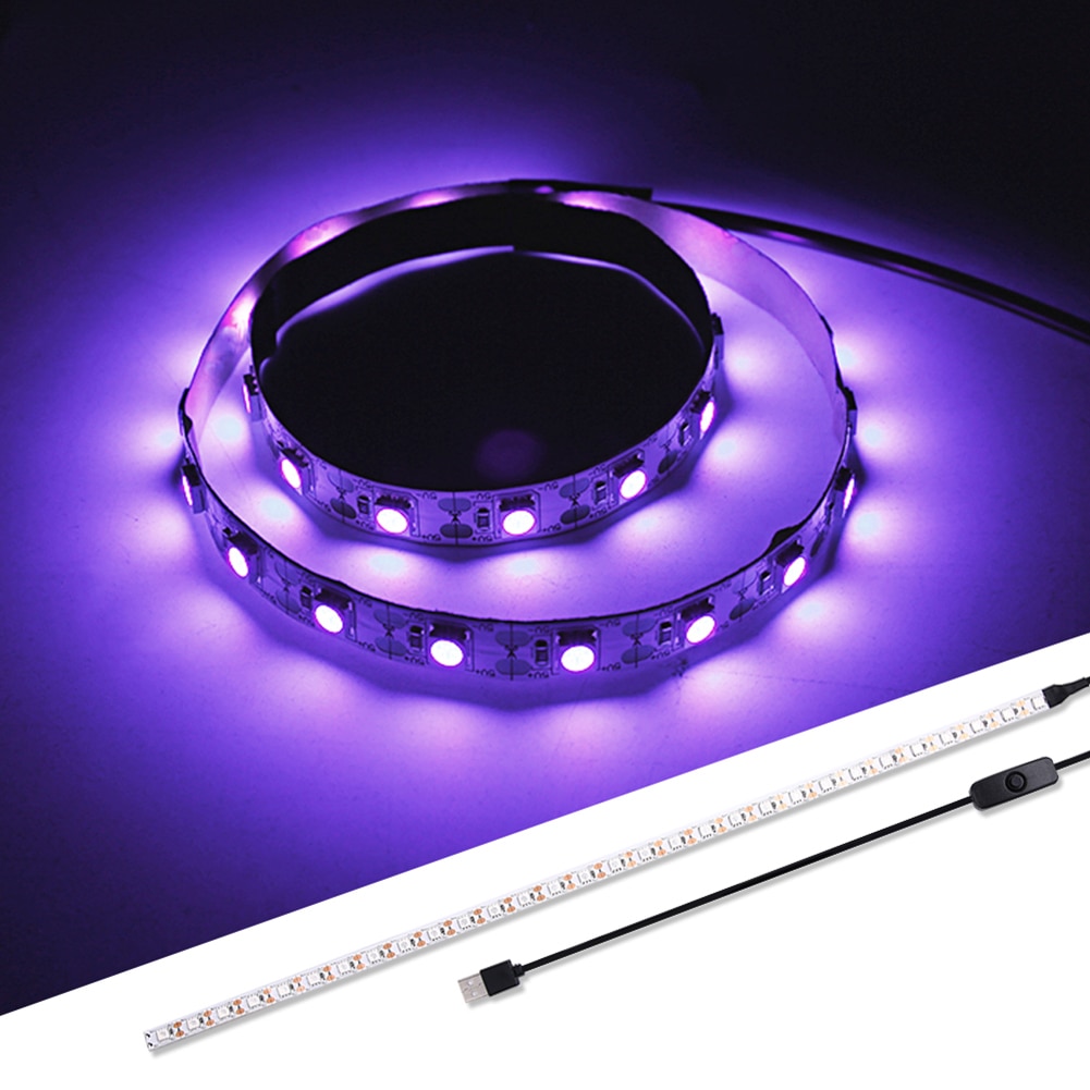 LED UV Germicidal Strip Light UVC Germicidal Disinfection Light Bar Bactericidal Lamp Ozone Sterilizer Mites Light Strips 5V