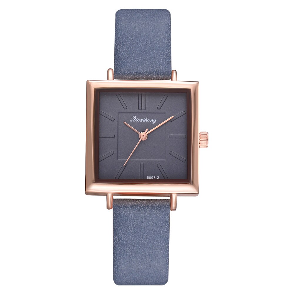 Top Brand Women Wrist Bracelet Watch Contracted Leather Crystal WristWatches Women Dress Ladies Quartz Clock Zegarek Damski: Blue