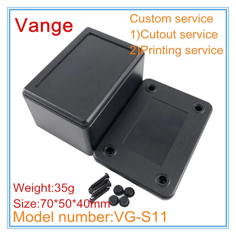 2 unids/lote de buen material carcasa de plástico IP54 ABS caja electrónica de plástico para PCB de China 70*50*40mm