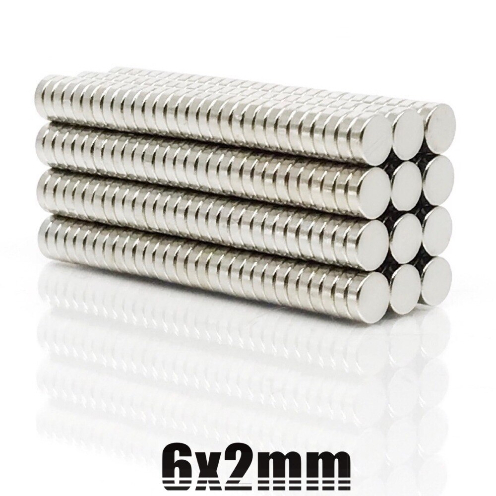 50 ~ 2000 st 6 x 2 mm mini små cirkulära magneter starka 6 mmx 2mm kylskåp  n35 neodymmagnetskivor 6 x 2mm permanenta ndfeb magneter 6*2