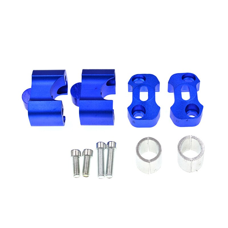 2 Pieces CNC 22mm 28mm Off road Motorcycle Bar Clamps Handlebar risers Adapter for 7/8" 1-1/8 Pit Dirt motorbike: blue