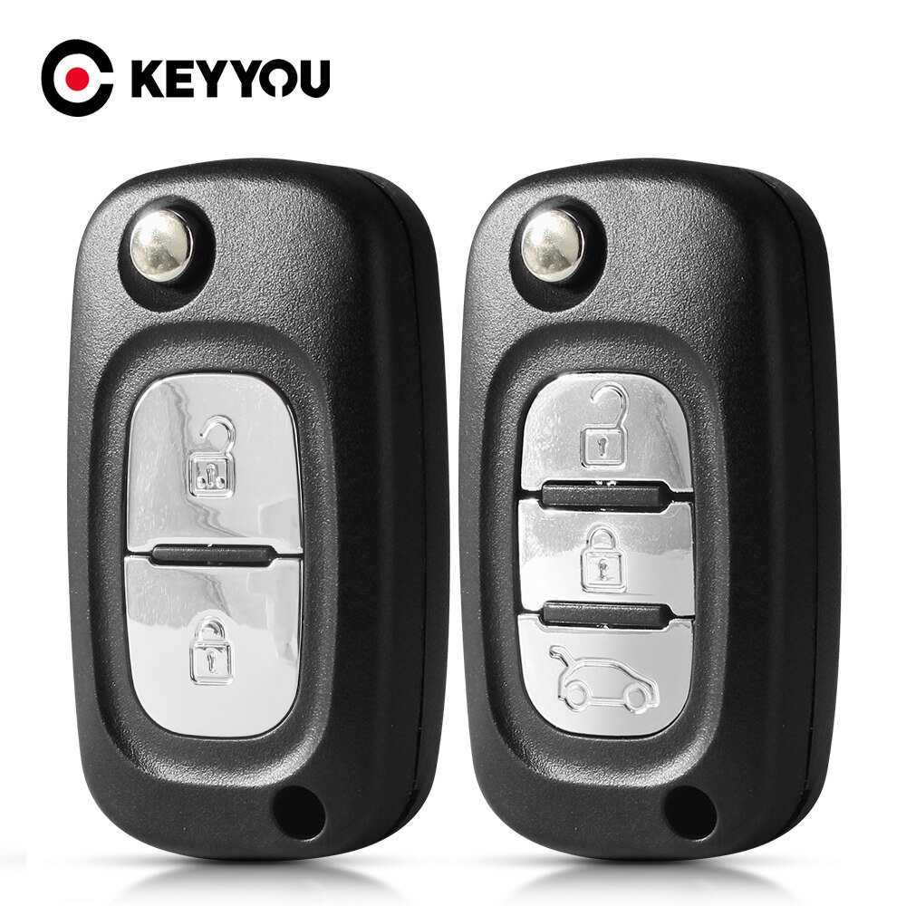 Keyyou 2/3 Knoppen Filp Auto Remote Key Case Shell Voor Renault Fluence Clio Megane Kangoo Modus Auto Sleutel Met NE73/VA2 Blade