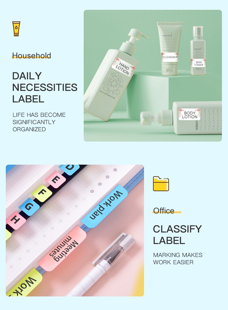 NIIMBOT D11 Label Maker Tape Name Bubble Address Waterproof Labels Sticker for Daycare Kids Bottles Mason Jars Spice Food