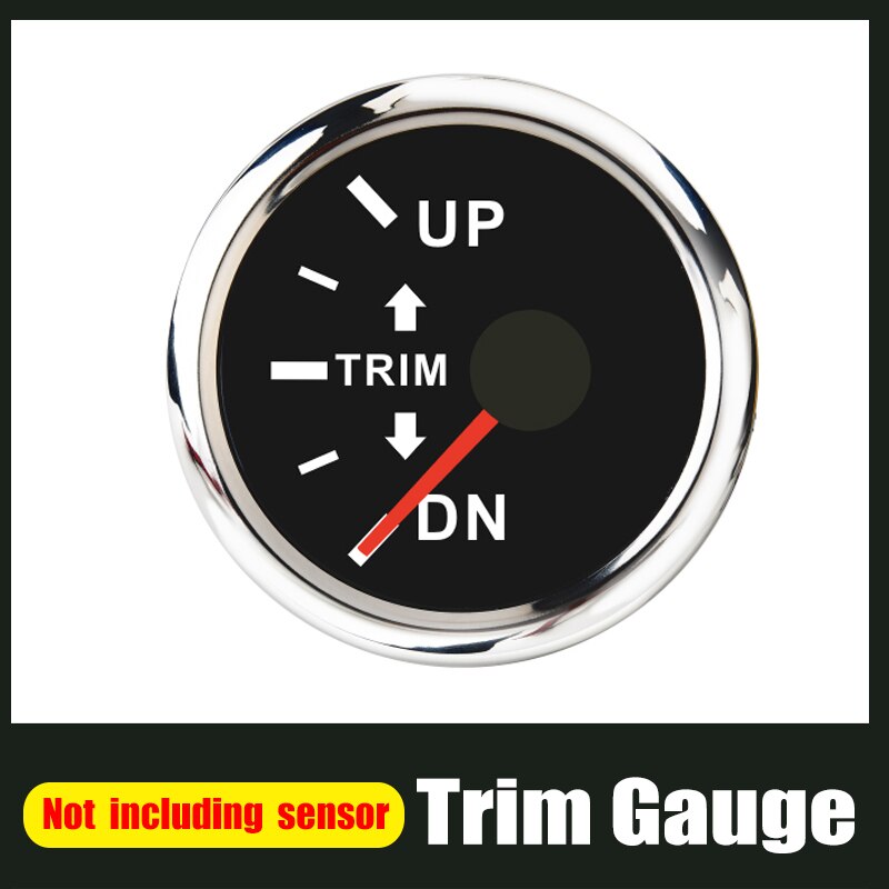 52mm trimmen Messgerät Für Stiefel Außenbordmotor hoch-DN Rechts Seite trimmen Meter 0-190 Ohm Mit verrotten Hintergrundbeleuchtung 12V/24V Edelstahl Lünette: BS-links