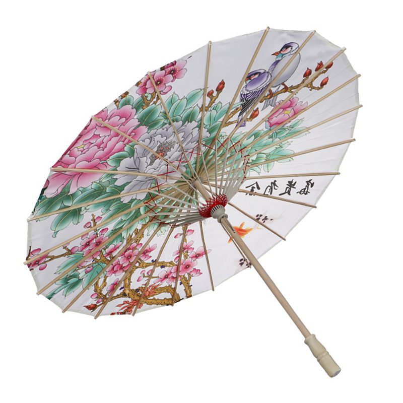 Chinese Silk Cloth Umbrella Landscape Painting Parasol Decorative Oil Paper Umbrella For Classical Cheongsam 2 2 2 2 2