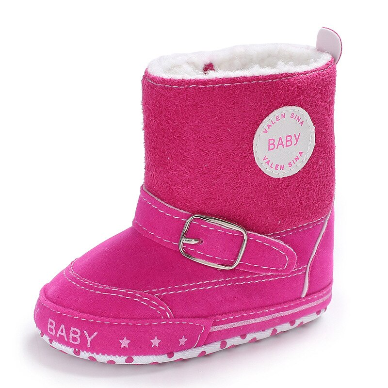 Winter Baby Jongens Meisjes Boot Rusland Winter Zuigelingen Warm Houden Schoenen Faux Fur Baby Booties Suède Baby Mocassins Laarzen: pink / 3