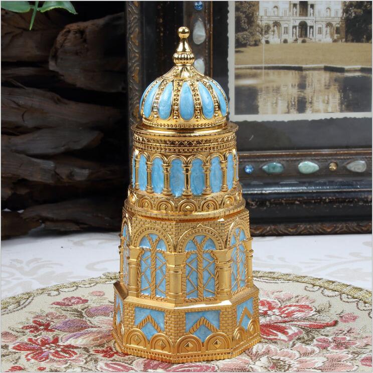 European tower shape automatic toothpick dispenser metal toothpick holder for toothpicks stash container for teethpickers YQT037