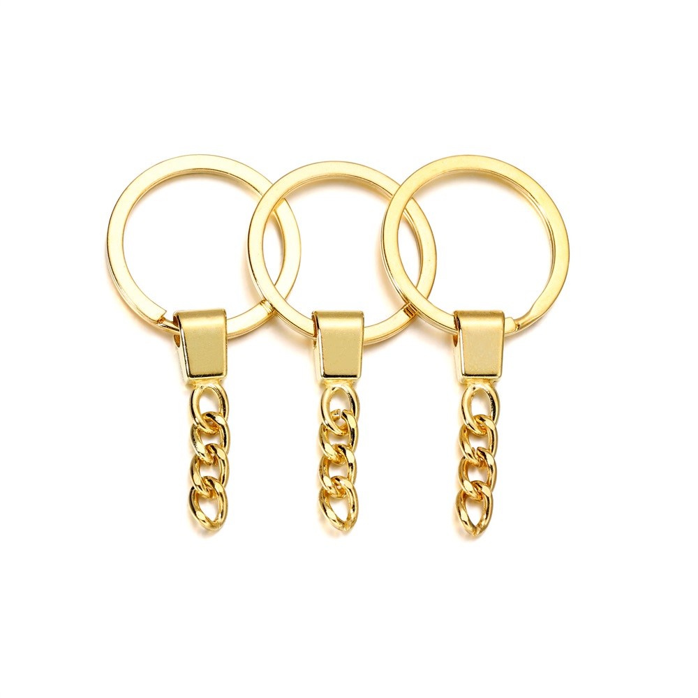 5 Teile/los 30mm Schlüssel Ring Schlüssel Kette Gold Farbe Lange Runde Split Schlüsselanhänger für DIY Schlüssel Kette Schmuck machen: Black