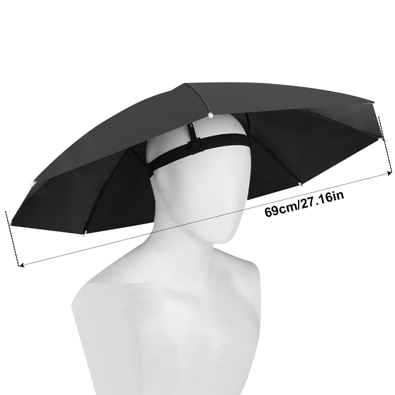 Garden Working Umbrella Hat Hand Free Head-Mounted Fishing Hats Sun Protection Umbrella Hats Outdoor Hiking Camping Sun Caps