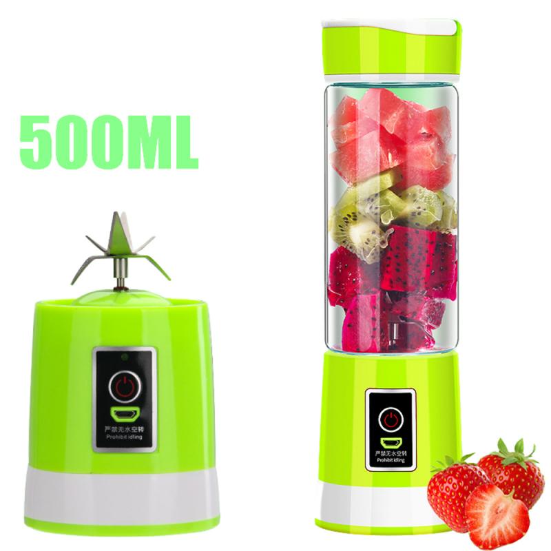 500 Ml Draagbare Juicer Elektrische Usb Oplaadbare Keuken Machine Mixer Cocina Sap Cup Maker Blenders Keukenmachine: Green