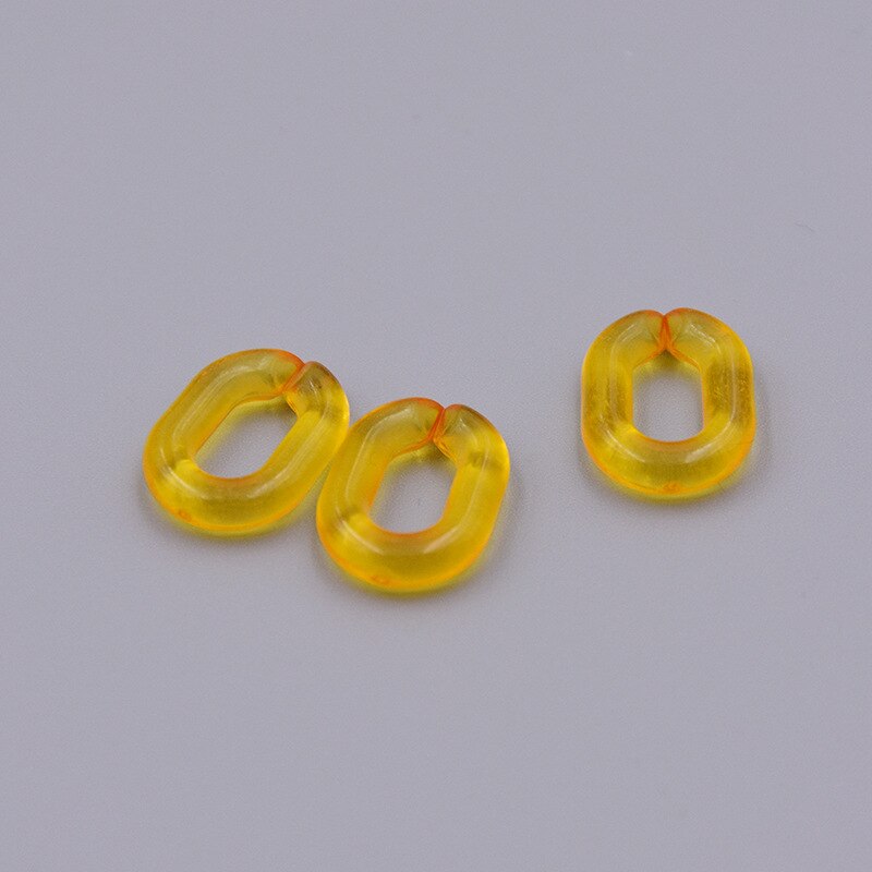 100Pcs 20*14MM Candy Color Combination Split Acrylic Chain Connectors For DIY Jewelry Making Sunglass Chain Jewelry Accessories: Yellow