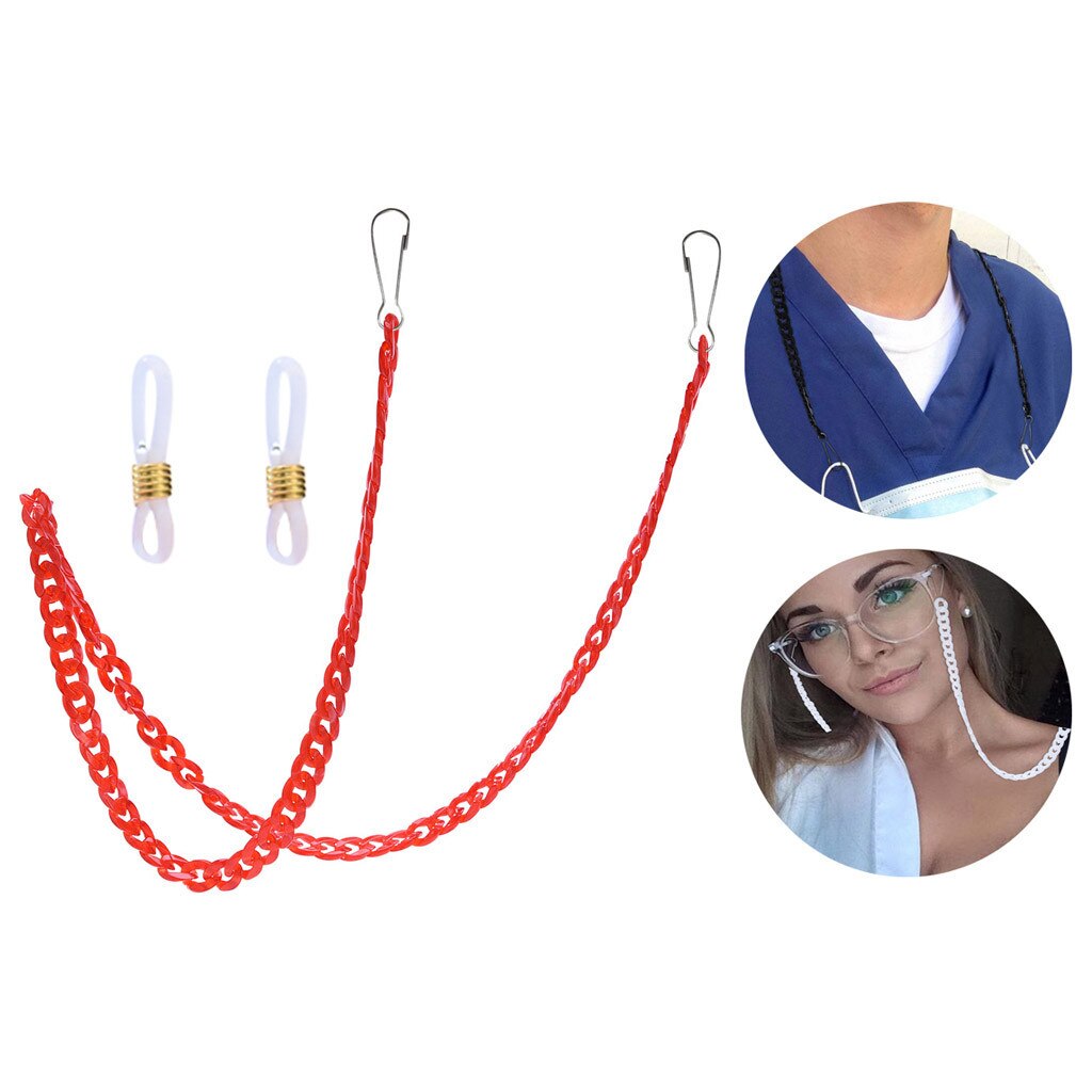 Verstelbare Gezichtsmasker Lanyard Anti Anti-Verloren Masker Opknoping Nek Touw Handige Handige Houder Touw halter Touwen: Rood