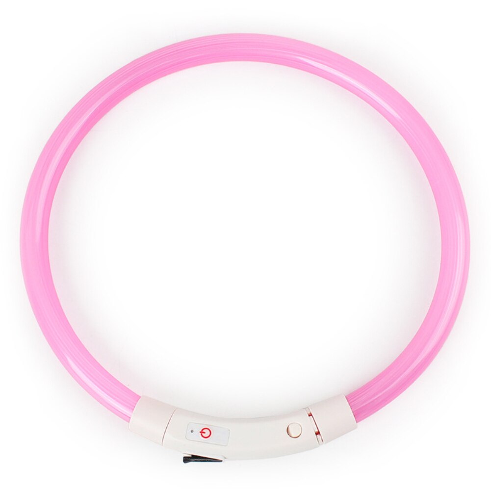 Oplaadbare Led Halsband Night Flashing Lichtgevende Usb Opladen Hond Puppy Neck Kraag Huis & Tuin Honden Benodigdheden: Roze / M