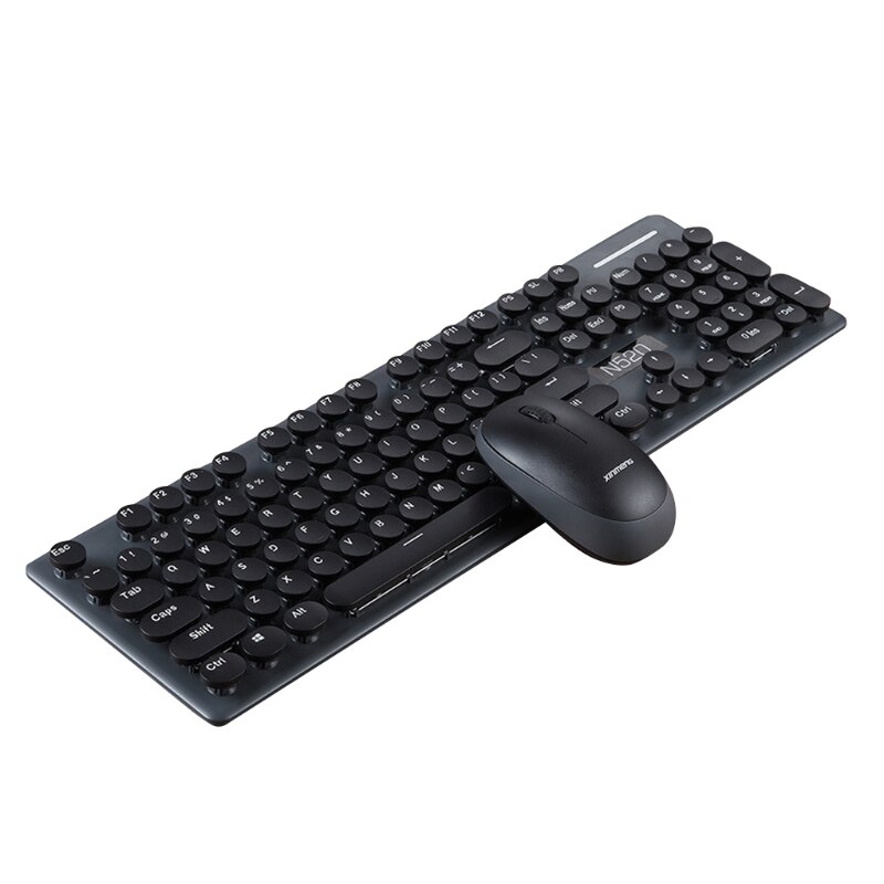 Wireless Keyboard and Mouse Set Silent Desktop Computer Laptop Keypad Business Office Home Mute Mice Keyboard: 1
