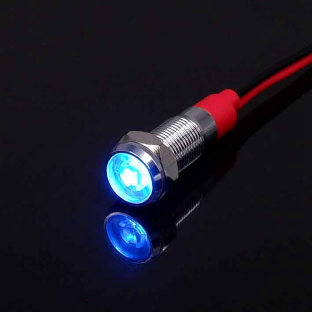 6mm Metal Power Indicator LED Signal Light Mini Indicator Light 3v 6v 12v 24v 110v 220v Red Orange Green Blue White: Blue
