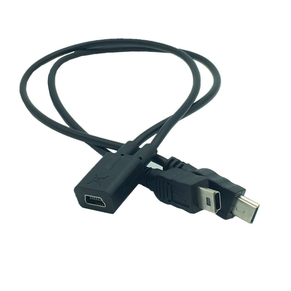mini usb 1 til 2 y splitter kabel, usb 2.0 mini 5- pin hunn til dobbel 2 hann omformer høyhastighets ladekabel ledning