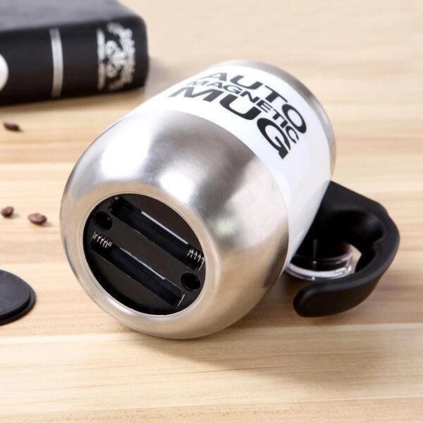 Taza de auto agitación 401-500 Ml taza de mezcla antiquemaduras magnetizada de acero inoxidable con tapa taza de mano MugWirh tapa para café leche