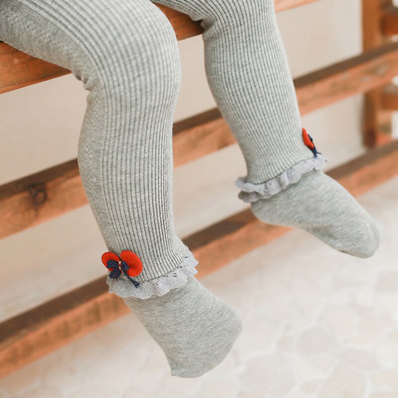 Schattige Baby Meisje Panty Kant Bloem Bows Prinses Meisjes Panty Zachte Katoenen Baby Kinderen Kids Panty Panty Winter Herfst