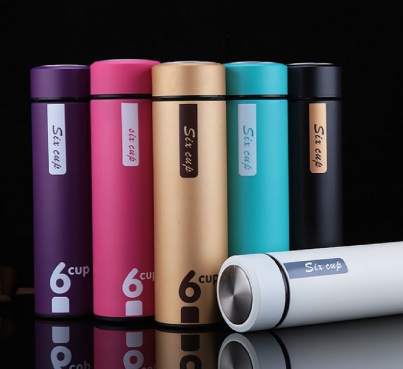 304 Stainless Steel Water Bottle 500ml Water drinking Bottle Vacuum Insulated Wide Mouth Travel Portable Thermal drink Bottle