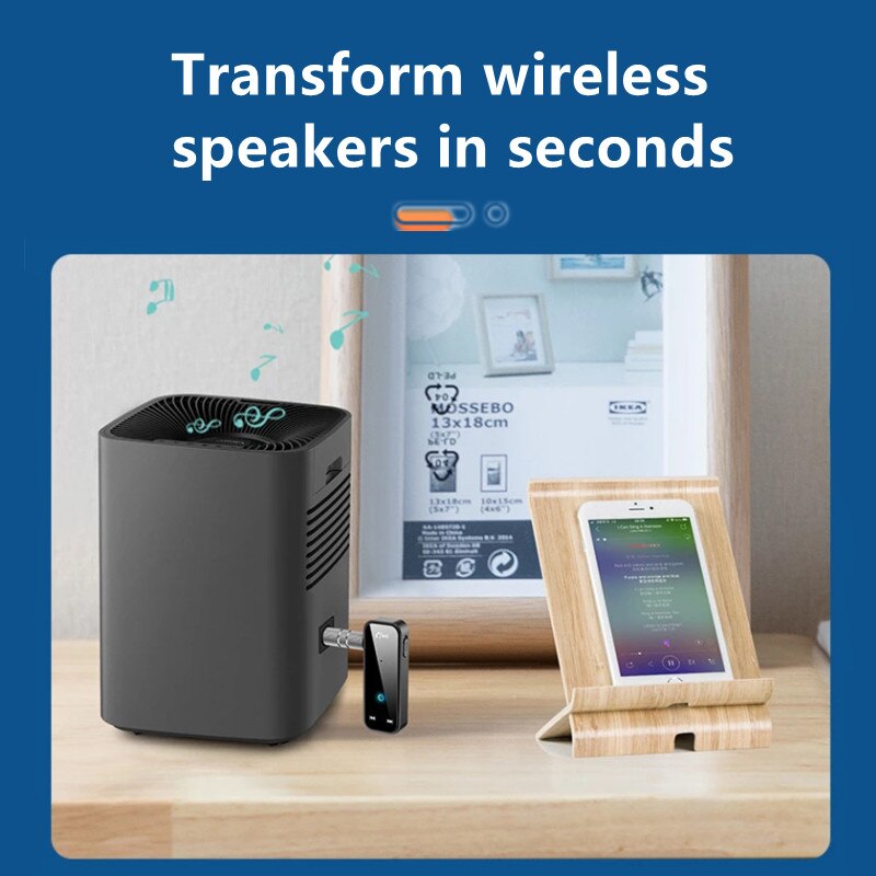 Receptor transmisor inalámbrico con Bluetooth 5,0, adaptador de Jack 2 en 1 de 3,5mm para Audio de coche, AUX, auriculares de música, manos libres