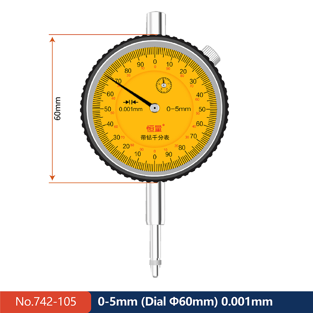 Boutique Mechanical Dial Indicator Stainless Steel Length Measuring Tool Specification 0-3mm 0-5mm 0-10mm 0-20mm 0-30mm 0-50mm: Brown