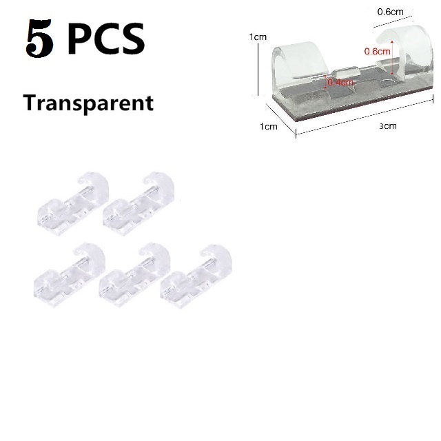 Organisateur de câbles Clips gestion des câbles bureau et poste de travail gestionnaire de fils ABS support de cordon USB ligne de données enrouleur de canette: Black