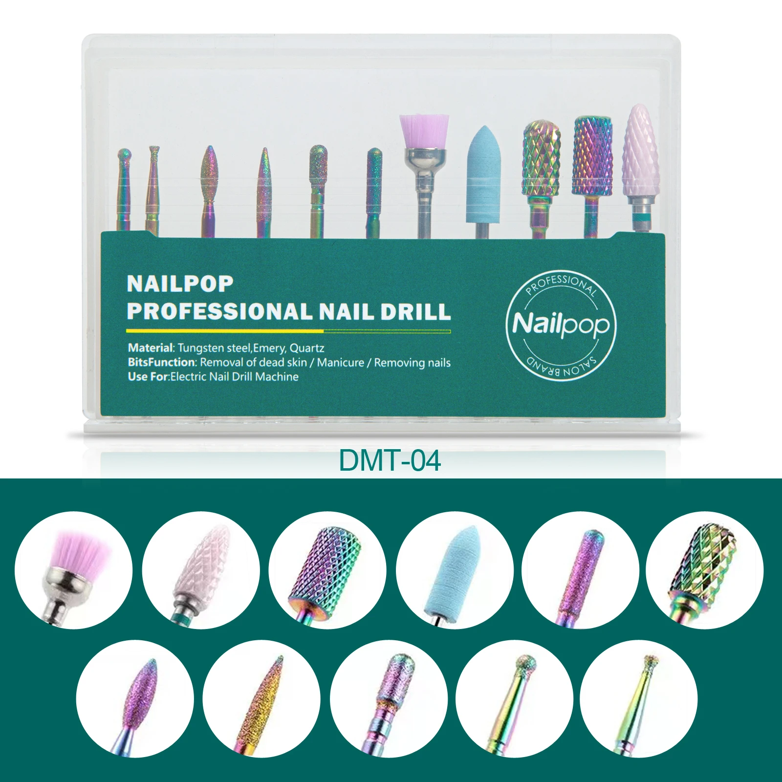 Nailpop-brocas para uñas para taladro eléctrico, accesorios para máquina de manicura, equipo, fresa, limas para uñas, herramientas para quitar Gel: Caqui oscuro
