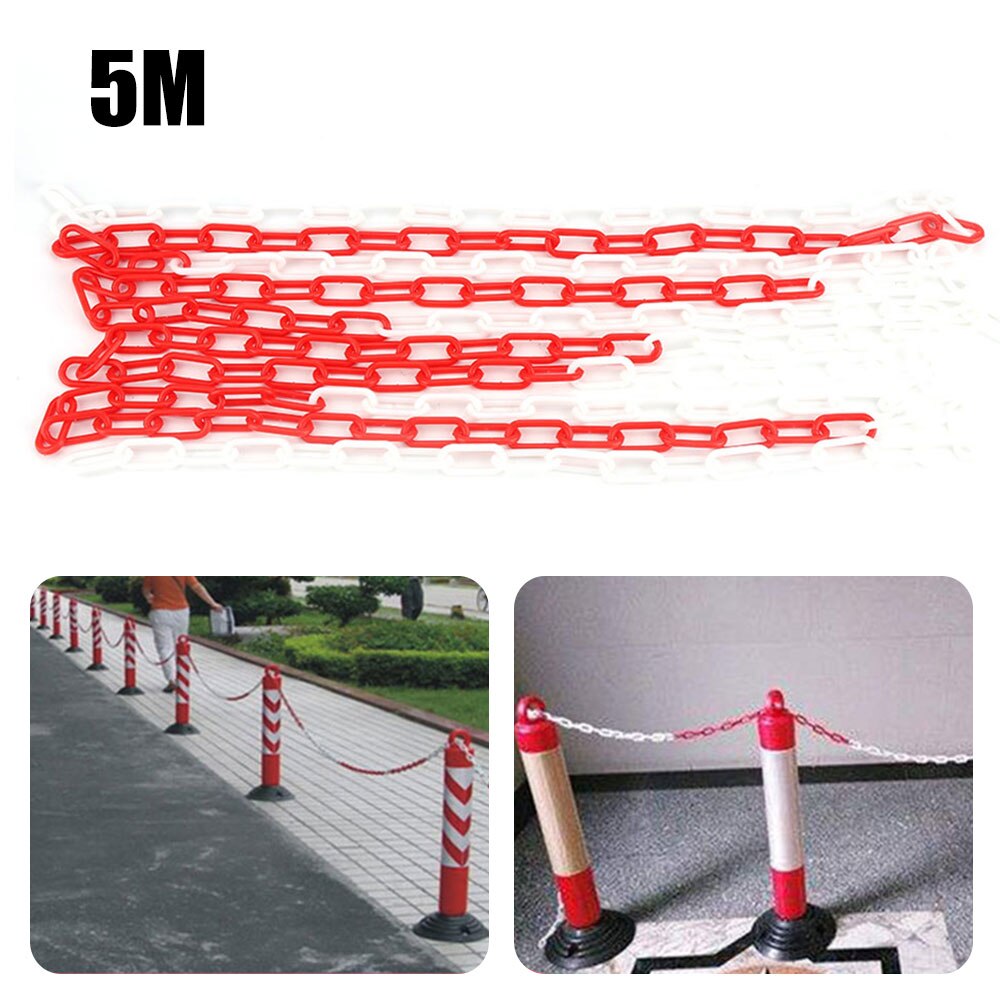 6mm Plastic Chain Red And White Guardrail Warning Post Yellow Black Isolation Safety Protection 8mm Traffic Cone Chain