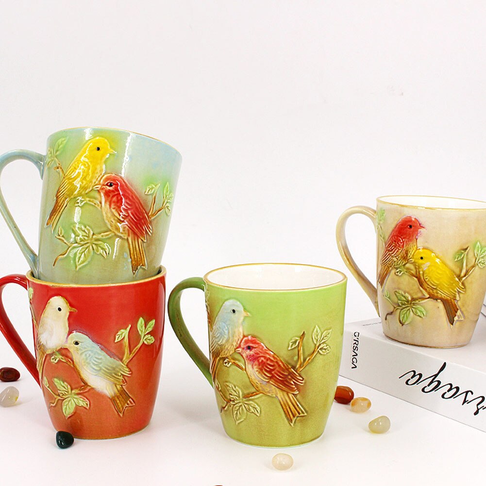 3D Animal café verre mignon tasse hibou imprimé lait café tasse fleur Vase Cocktail en céramique tasses bureau noël Village décor