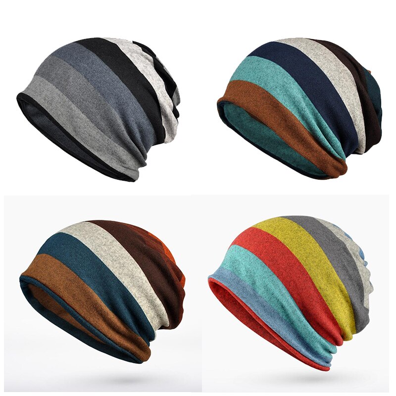 Herfst winter muts voor mannen vrouwen slouchy hoed helm voering katoen sport fietsmuts ademend chemo pet warm thermisch