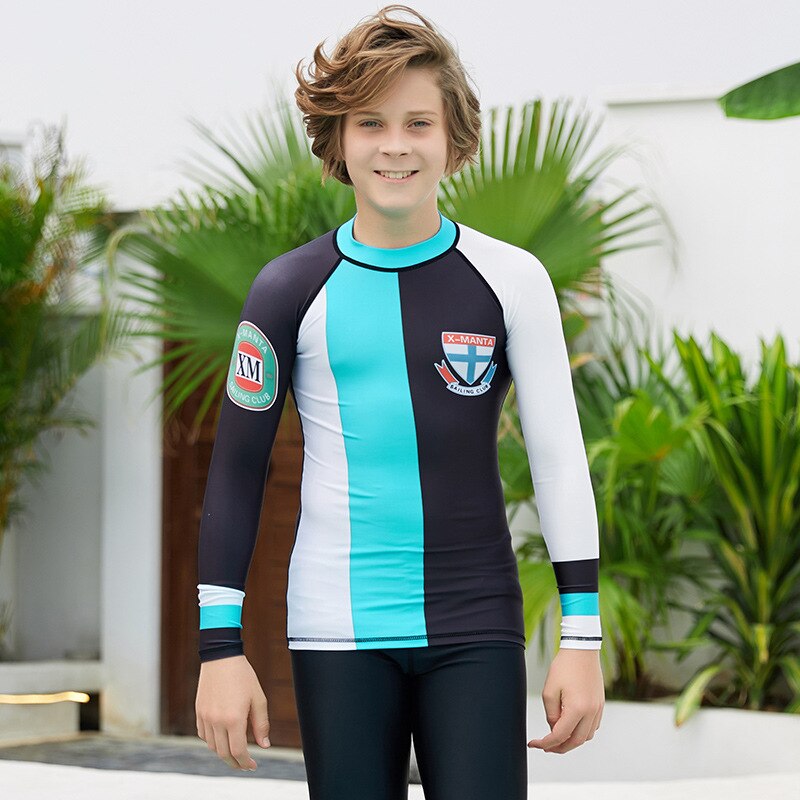 Summer children's swimwear sunscreen youth beach diving suit long sleeve student snorkeling drifting flow dry swimwear